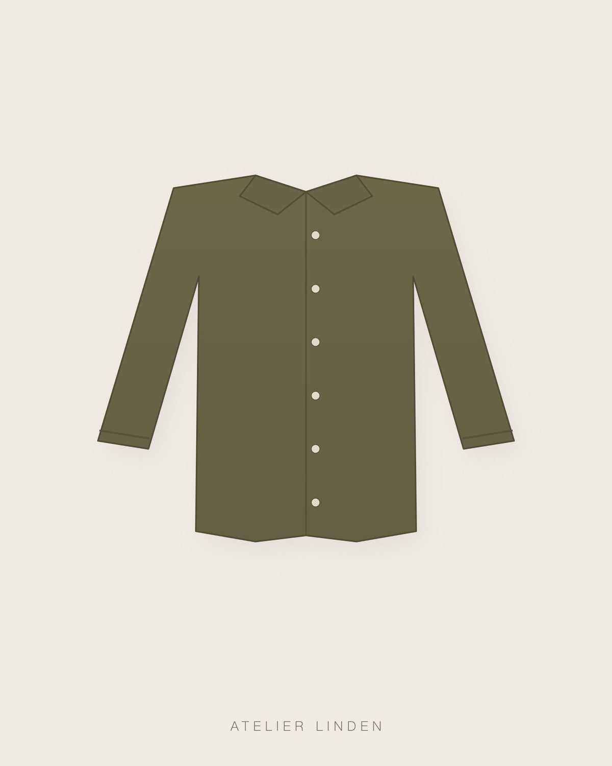Camicia in lino lavato – Oliva