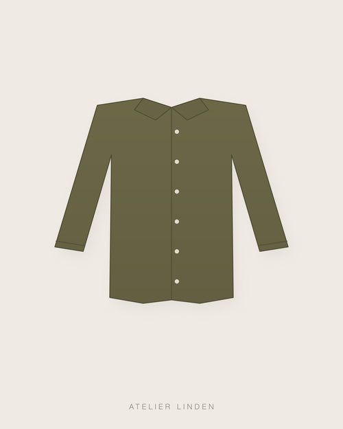 Camicia in lino lavato – Oliva