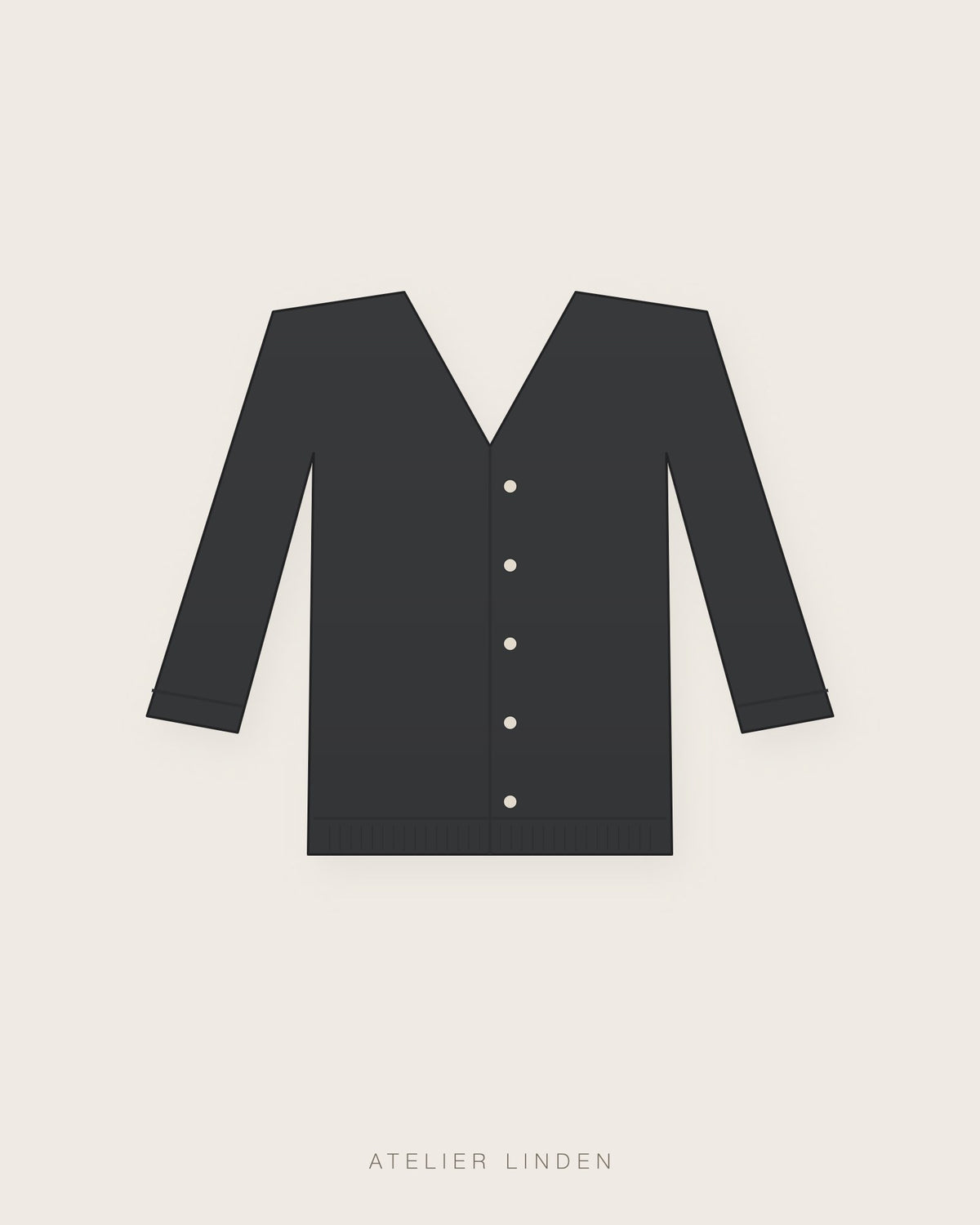 Cardigan in cashmere – Antracite