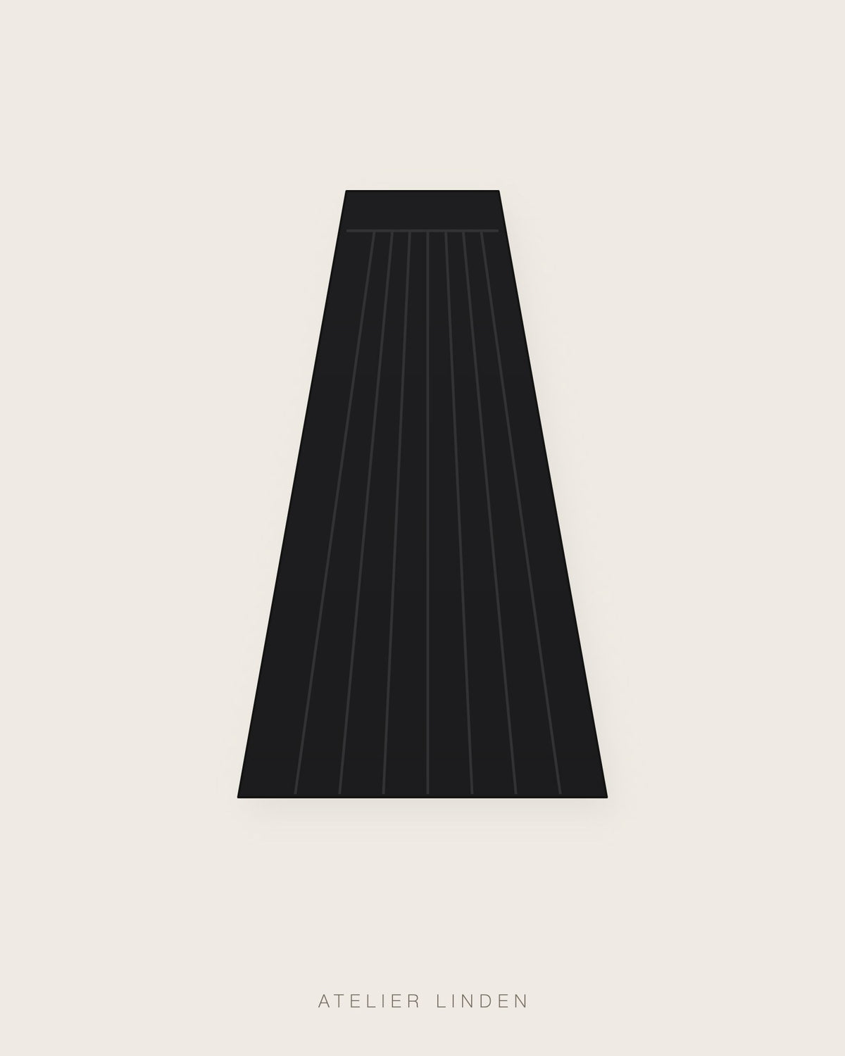 Gonna midi in viscosa plissé – Nero