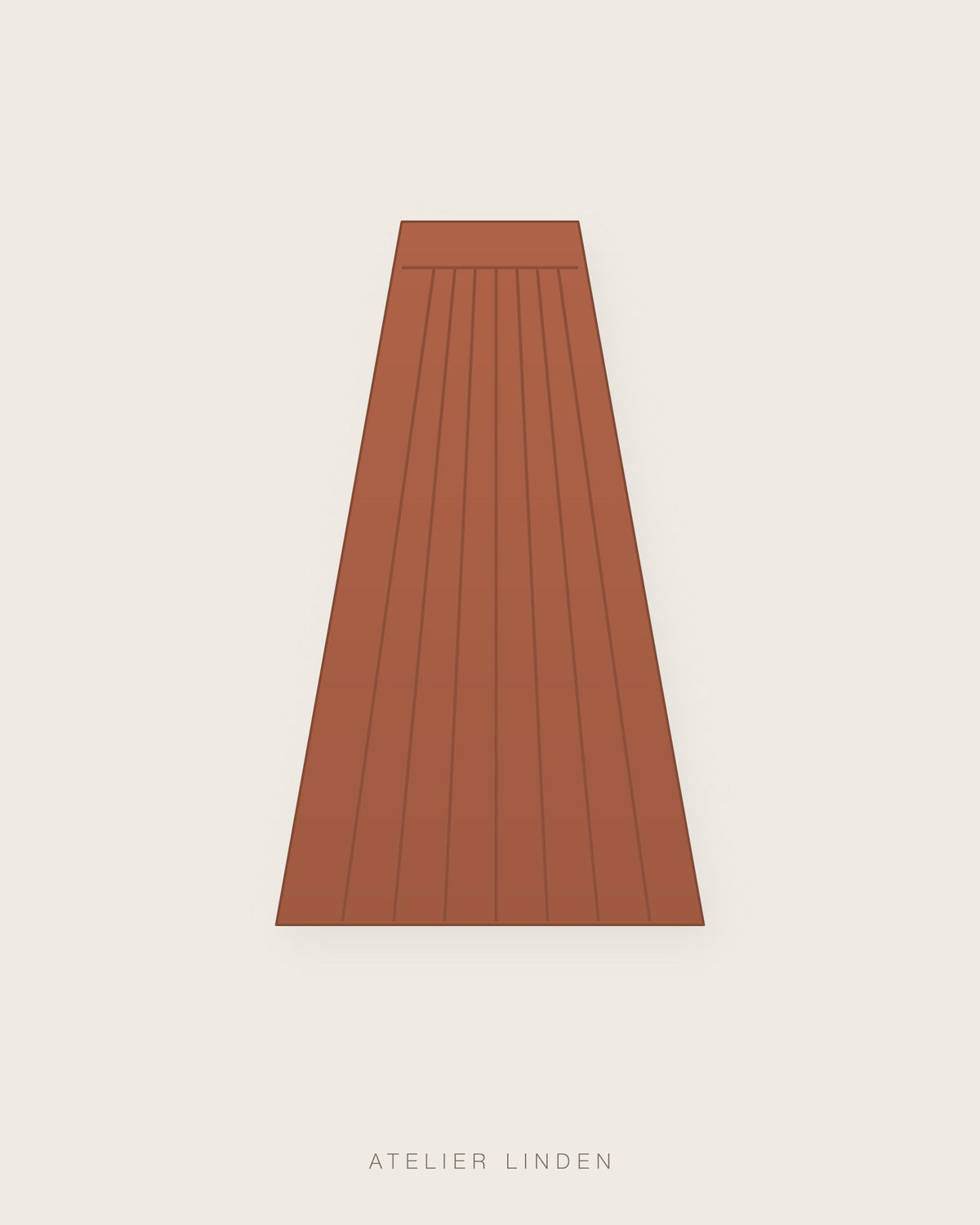 Gonna midi in viscosa plissé – Terracotta