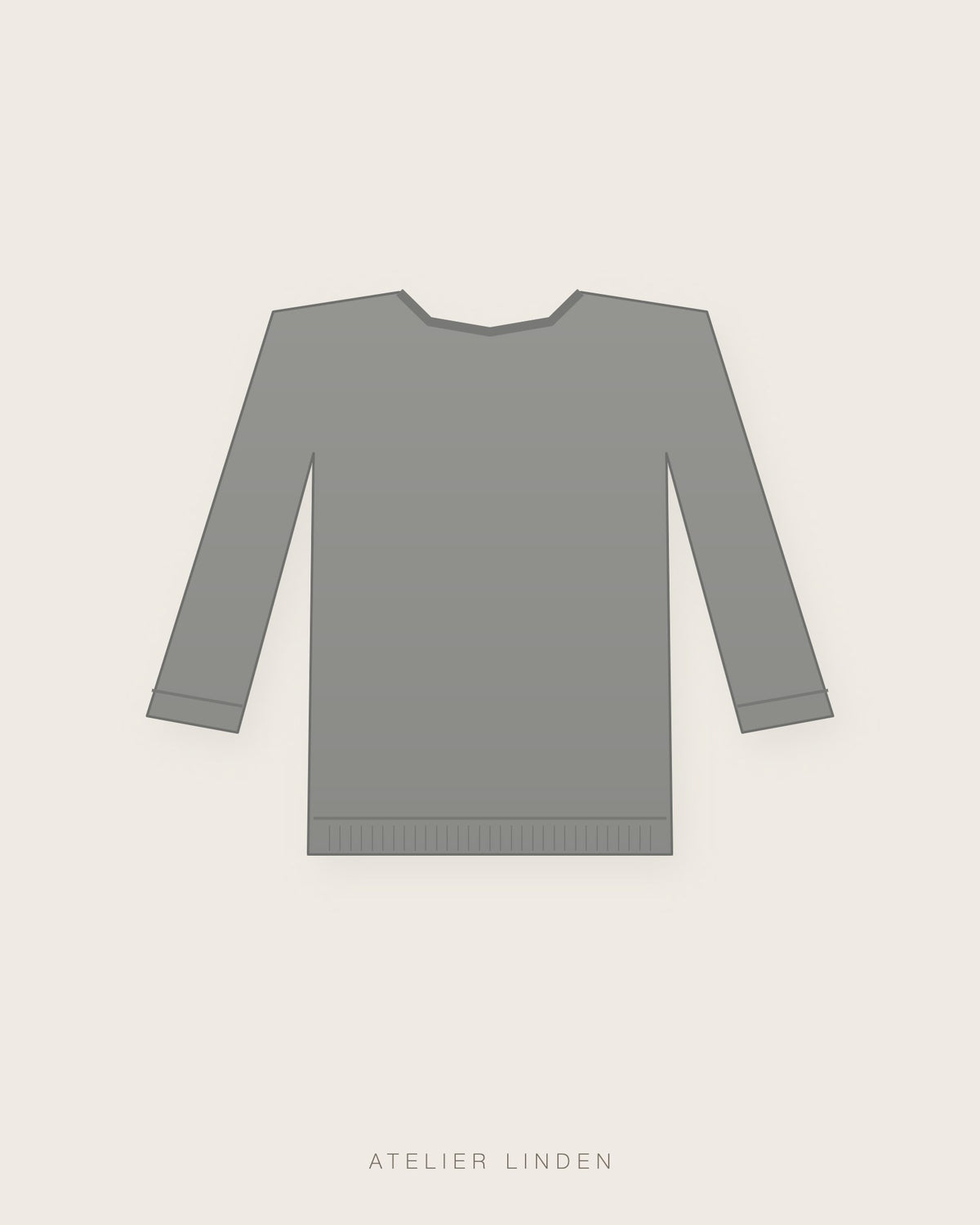 Maglione in cashmere girocollo – Grigio