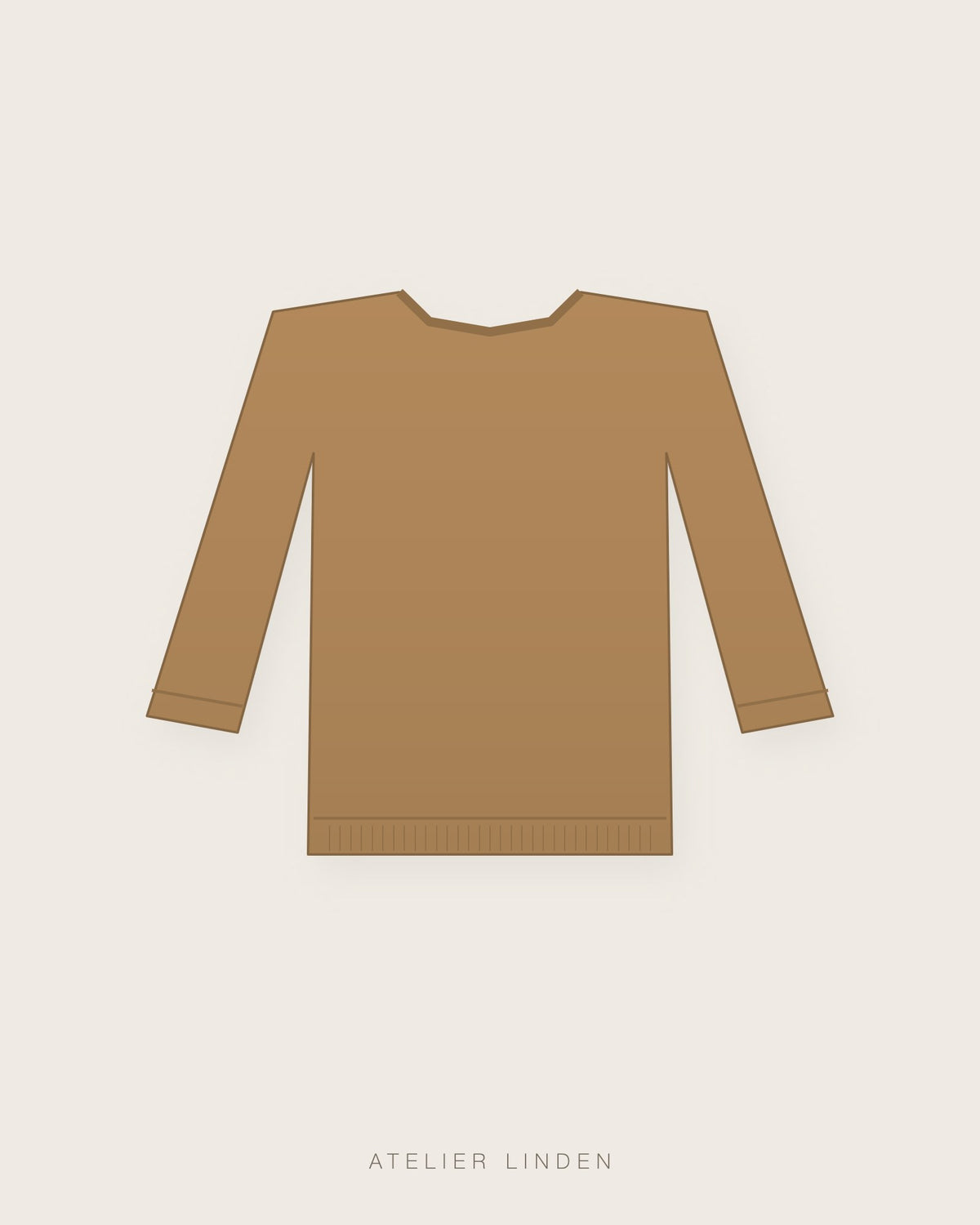 Maglione girocollo in merino extrafine – Cammello