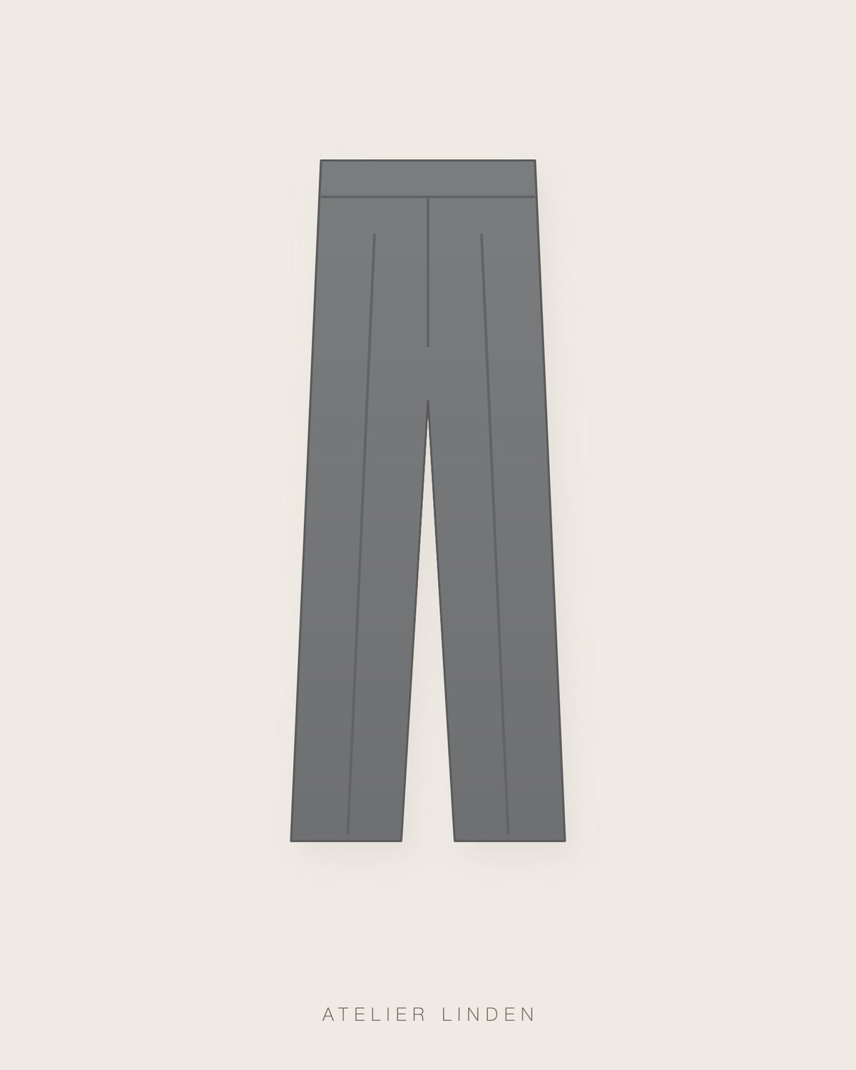 Pantalone in lana con pinces – Grigio medio
